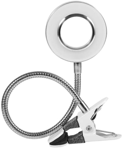 Lampada da tavolo a LED con clip, Portatile Sopracciglio permanente Manicure Luce fredda USB Strumenti di bellezza per l'uso del letto per il trucco delle unghie