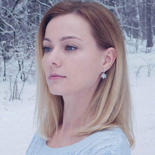 Carica l&#39;immagine nel visualizzatore di Gallery, Orecchini donna in argento sterling con zircone a forma di Blue