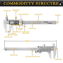 Carica l'immagine nel visualizzatore di Gallery, Calibro Digitale - JUNING Caliper metrico da 150mm elettronico in acciaio A