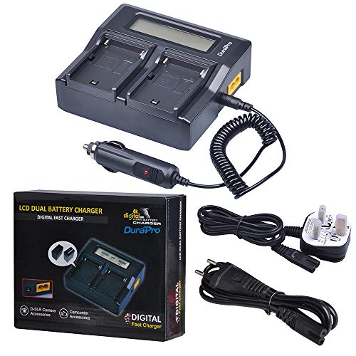 DuraPro - Caricabatterie super rapido con doppio display LCD, per batterie...