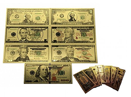 Foglio d'oro 24K Banconota I soldi Dollaro Americano 1 -100 dollari Denaro... - Ilgrandebazar