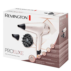 Remington AC9140 PROluxe Asciugacapelli Professionale, 2400 Watt, Generatore di ioni, 3 temperature/2 velocità, Cavo da 3m, Avorio