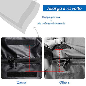 Zacro 425L Borsa Portatutto per Tetto Dell'auto Car Rooftop Cargo Bag Black A