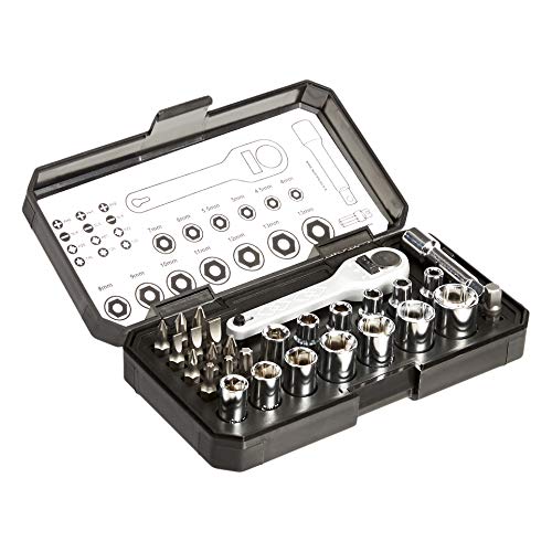 AmazonBasics - Set da 28 pezzi con chiavi a cricchetto e punte - Ilgrandebazar