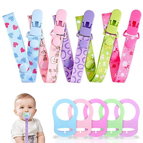 Clip per Ciuccio e Silicone Pulsante Anello, Gnews 5 pc Catena...