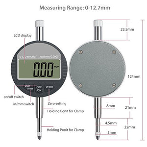 Neoteck DTI LCD Comparatore Centesimale Digitale 0.01/0.0005'' 0.01mm/12.7mm