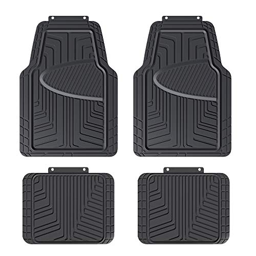AmazonBasics - Set da 4 tappetini in gomma per auto, SUV, camion, Nero