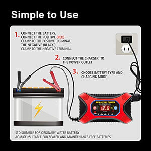 RIKIN Caricabatteria Auto di Carica 6V/12V 12A Mantenitore Carica...