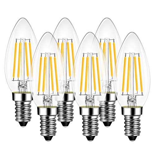 Lampadine di Filamento a LED E14 – 6,5 W C35 6.5W 2700K-6 Pezzi