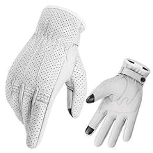 Carica l'immagine nel visualizzatore di Gallery, INBIKE Guanti Moto Donna Traspiranti Prottetivo Pelle di Capra con L, Bianco