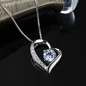 B.Catcher collana in argento con pendente a cuore d'argento e zircone cubico - Ilgrandebazar