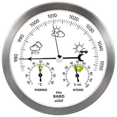 airself Stazione meteorologica analogica in Acciaio Inox - con Silber - Ilgrandebazar