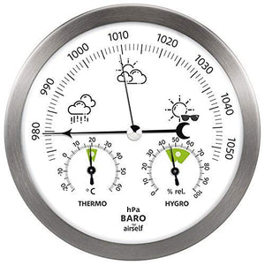 airself Stazione meteorologica analogica in Acciaio Inox - con Silber - Ilgrandebazar