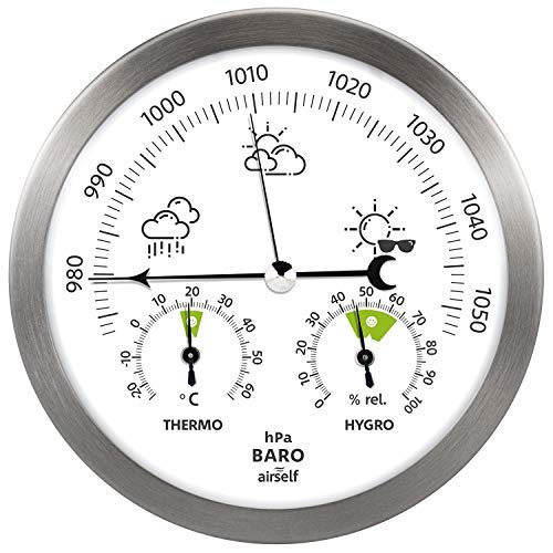 airself Stazione meteorologica analogica in Acciaio Inox - con Silber - Ilgrandebazar