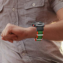 Carica l'immagine nel visualizzatore di Gallery, OLLREAR Nylon Cinturini Orologi Sostituzione compatibile 22mm, Verde &amp; Rosso - Ilgrandebazar