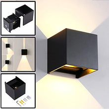 Carica l&#39;immagine nel visualizzatore di Gallery, 12W Lampade da Parete per Esterno / Interni Led, Applique Nero - Ilgrandebazar