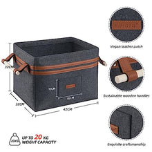 Carica l&#39;immagine nel visualizzatore di Gallery, YIHATA Cesto Portalegna in Feltro per Legna da Ardere, Borsa Portalegna, Cesta Pieghevole con Manici Rinforzati | Ideale per Interni, Camino | Stabile con Telaio Metallico Integrato | Grigio Scuro