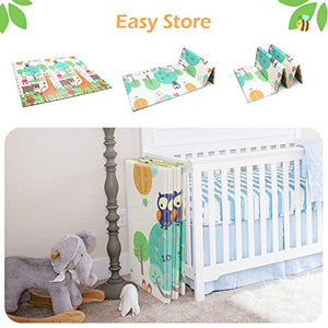 Tappeto Bambini, Bammax Pieghevole Doppio Lato, Gioco Elefante Giraffa