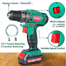 Carica l&#39;immagine nel visualizzatore di Gallery, Trapano Avvitatore Batteria 12V, HYCHIKA a 30N .m Mas,...