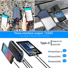 Carica l&#39;immagine nel visualizzatore di Gallery, Soluser Powerbank 26800mAh Caricabatterie Portatile Solare Powerbank, Blue - Ilgrandebazar