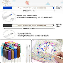 Carica l&#39;immagine nel visualizzatore di Gallery, RATEL Pennarelli Metallici 30 Colori Brillanti Metallic Penne 2 32 penne
