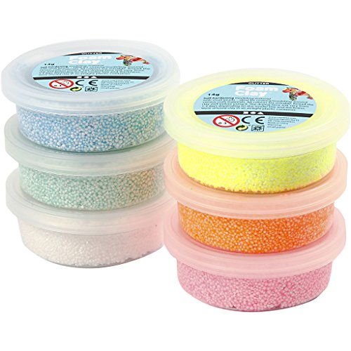 Foam Clay - Schiuma d'argilla, Colori assortiti, 6 x 14 g - Ilgrandebazar