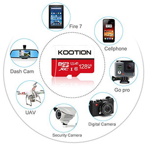 KOOTION 128GB Scheda di Memoria Micro SD U1 A1 4K Scheda MicroSDXC 128 Giga Classe 10 UHS-I Memory Card TF Alta Velocità Fino a 100MB/s per Telefono,Videocamera,Gopro
