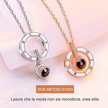 Carica l'immagine nel visualizzatore di Gallery, StillCool Proiezione Collana 100 Lingue"Love Memories" Oro Rosa