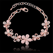 Carica l&#39;immagine nel visualizzatore di Gallery, QueenDer Bracciale donna in rame aperto con chiusura a catena Rose - Ilgrandebazar