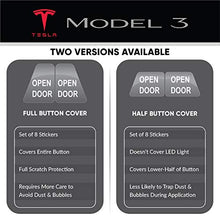 Carica l&#39;immagine nel visualizzatore di Gallery, Tesla Model 3 - Adesivi per pulsanti&quot;Open Door&quot; (set da 8) (Full Full cover