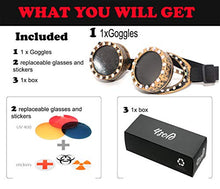 Carica l&#39;immagine nel visualizzatore di Gallery, 4sold occhiali da sole Steampunk, Antique, Copper, Cyber, Diamond Gold - Ilgrandebazar