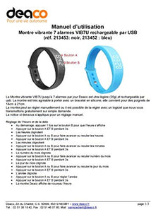 Deaco - Orologio vibrante con 7 allarmi, ricaricabile, USB, per affetti Nero - Ilgrandebazar
