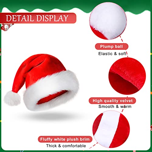 Cappello Babbo Natale In Peluche - Per Adulti E Bambini, Rosso Con Pelliccia Bianca - Foto 10