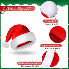 Carica l&#39;immagine nel visualizzatore di Gallery, LIVESTN 3 Pezzi Cappello da Babbo Natale Cappello Babbo Natale Peluche, Cappelli di Natale Rossi Unisex per Adulti e Bambini, per Festa di Natale Costume Cosplay Capelli Accessori (adulto)