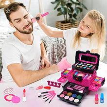 Carica l'immagine nel visualizzatore di Gallery, Valigetta Trucchi Bambina Giochi Bambina - Sicuro e lavabile trucchi bambina anallergici, Borsa set trucchi bambina reale, Principessa Compleanno regalo bambina 4 5 6 7 8 9 anni (Rosa)