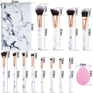 Pennelli Make Up Start Makers12Pcs Set di Per Trucco in Marmo 12PCS