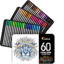 Carica l&#39;immagine nel visualizzatore di Gallery, Zenacolor 60 Pennarelli a Punta Fine, Fineliners 60 Colori Unici – Penne... - Ilgrandebazar