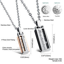 Carica l&#39;immagine nel visualizzatore di Gallery, Coppia Collana Uomo Donna in Acciaio Inossidabile Intaglio Love Ciondolo... - Ilgrandebazar