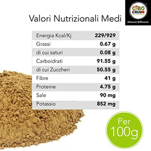 CiboCrudo Farina di Carrube Bio Cruda, Raw Organic - 500gr - 500 g