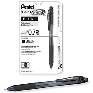 Pentel BL107 Energel X scatto 0,7 mm Nero 12 pezzi confezione da 12, - Ilgrandebazar