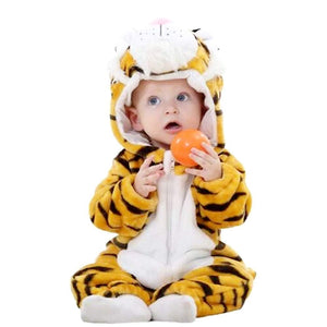 Vestito di Carnevale da Tigrotto Tuta Intera senza piedi con Cappuccio in...