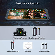 Carica l&#39;immagine nel visualizzatore di Gallery, WiMiUS Dash Cam Doppia Telecamera per Auto Screen 10 Pollici Full HD 1080P...