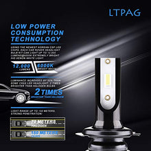 Carica l'immagine nel visualizzatore di Gallery, LTPAG Lampadine H7 LED, CSP 72W 12000LM Sostituzione per Luci Alogene o