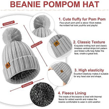 Carica l'immagine nel visualizzatore di Gallery, Niwicee Sciarpa Donna Invernale Cappelli Guanti Calze Set Guanti Touch Screen Invernali Winter Set Caldo Berretti Sciarpa Regalo Di Natale Plush Paraorecchie Per All'Aperto-Grigio-