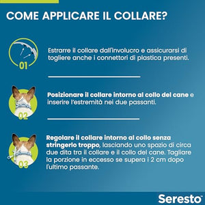 Elanco Seresto Collare antiparassitario, Per cani oltre 8 kg, Elimina pulci, zecche, pidocchi e protegge dal rischio di trasmissione, Della leishmaniosi fino a 8 mesi, 1 pezzo