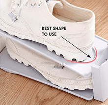 Carica l'immagine nel visualizzatore di Gallery, PAIDE P Portascarpe Salvaspazio Impilabile, Supporto per Scarpe Scarpiera Regolabile in Altezza, Organizer Scarpe Salvaspazio Armadio. (Pack 12, Bianco)