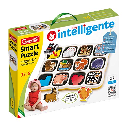 Quercetti- Smart Puzzle Gioco Magnetico con Animali, Multicolore, Multicolore - Ilgrandebazar