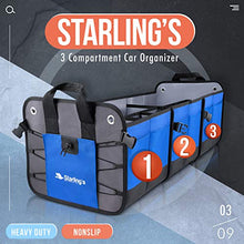 Carica l'immagine nel visualizzatore di Gallery, Starling's - Organizer organizer per bagagliaio, auto, 3 Scomparti, Blu.