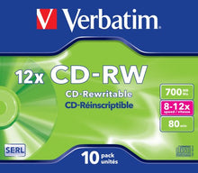 Carica l&#39;immagine nel visualizzatore di Gallery, Verbatim CD-RW 12x 80 Min 700MB, Confezione da 10 pezzi