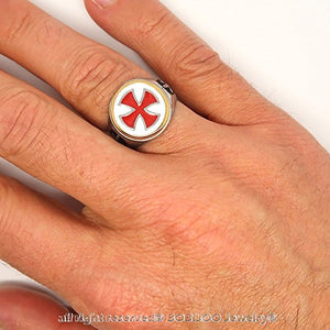 BOBIJOO JEWELRY - Anello Uomo Templari Vintage Croce Rossa Spada di... - Ilgrandebazar